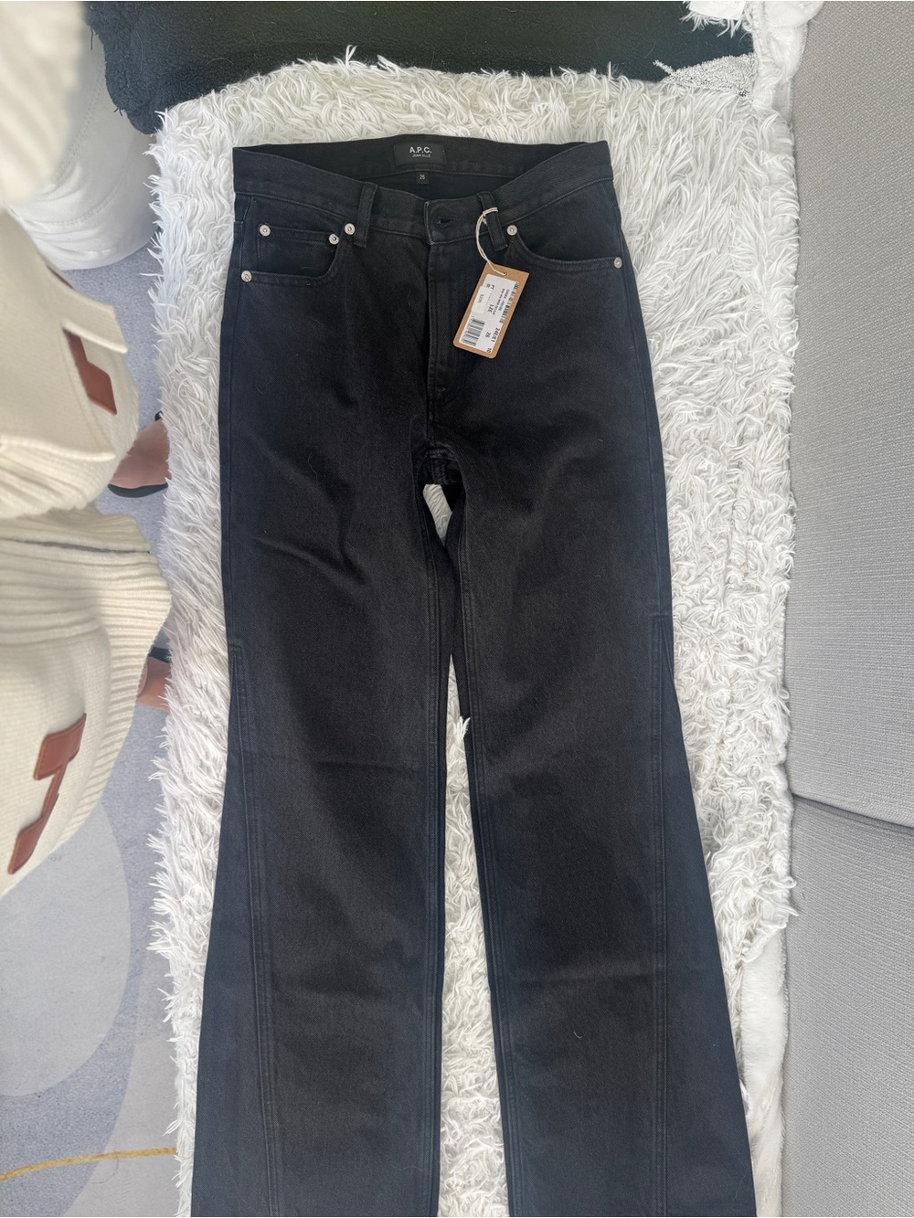 A.P.C. Women’s Black High-Rise Wide-Leg Jeans size 26 NWT